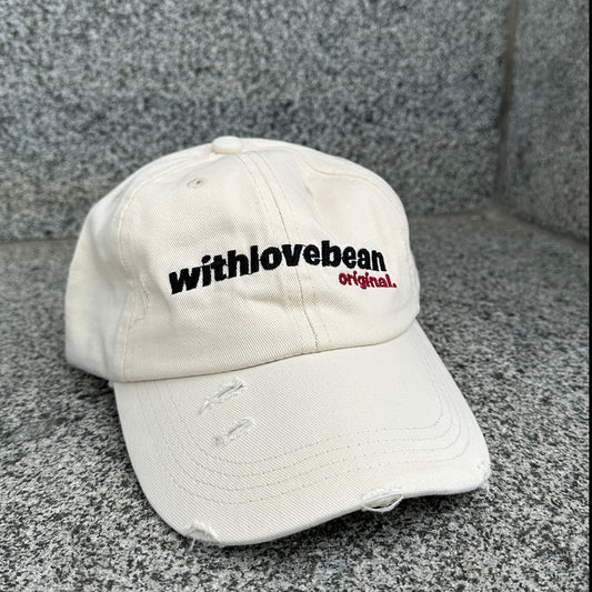 Cream Distressed Cap